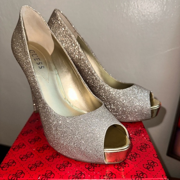 Guess Shoes - Ombré silver to gold platform Guess heels